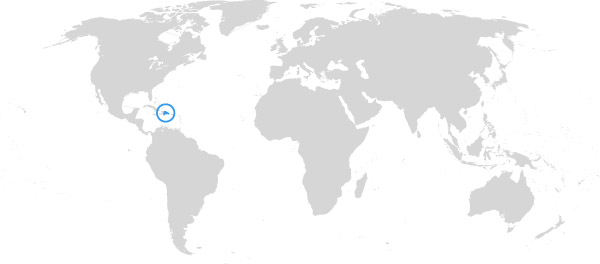 Dominikanische Republik auf der Weltkarte